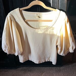 Aerie Cream Puff Sleeve Blouse